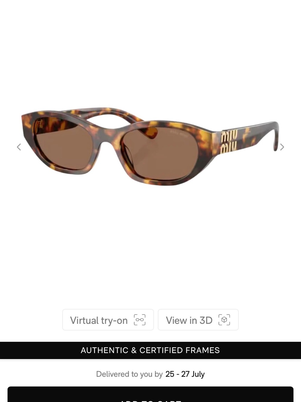 Miu Miu Tortoiseshell Cat-Eye Sunglasses - Brown/Amber